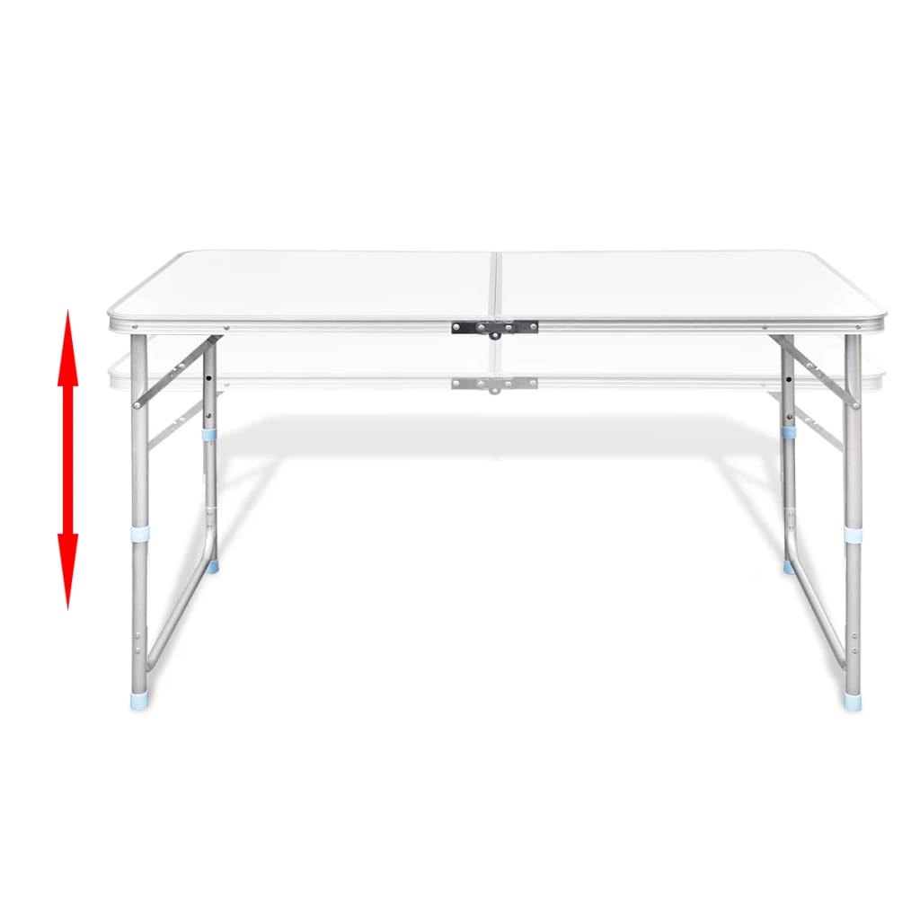 VidaXL Campingtafel inklapbaar en verstelbaar aluminium 120 x 60 cm 4 stoelen