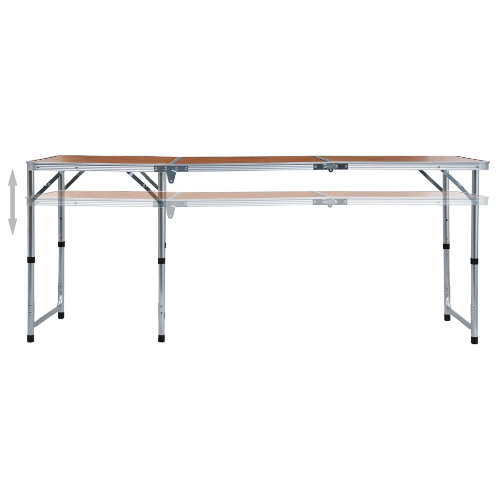Vidaxl Camping Table Plegable 180x60 cm de aluminio