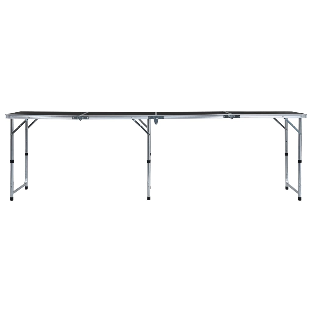 Vidaxl Camping Table Colpoble 240x60 cm Grigio in alluminio