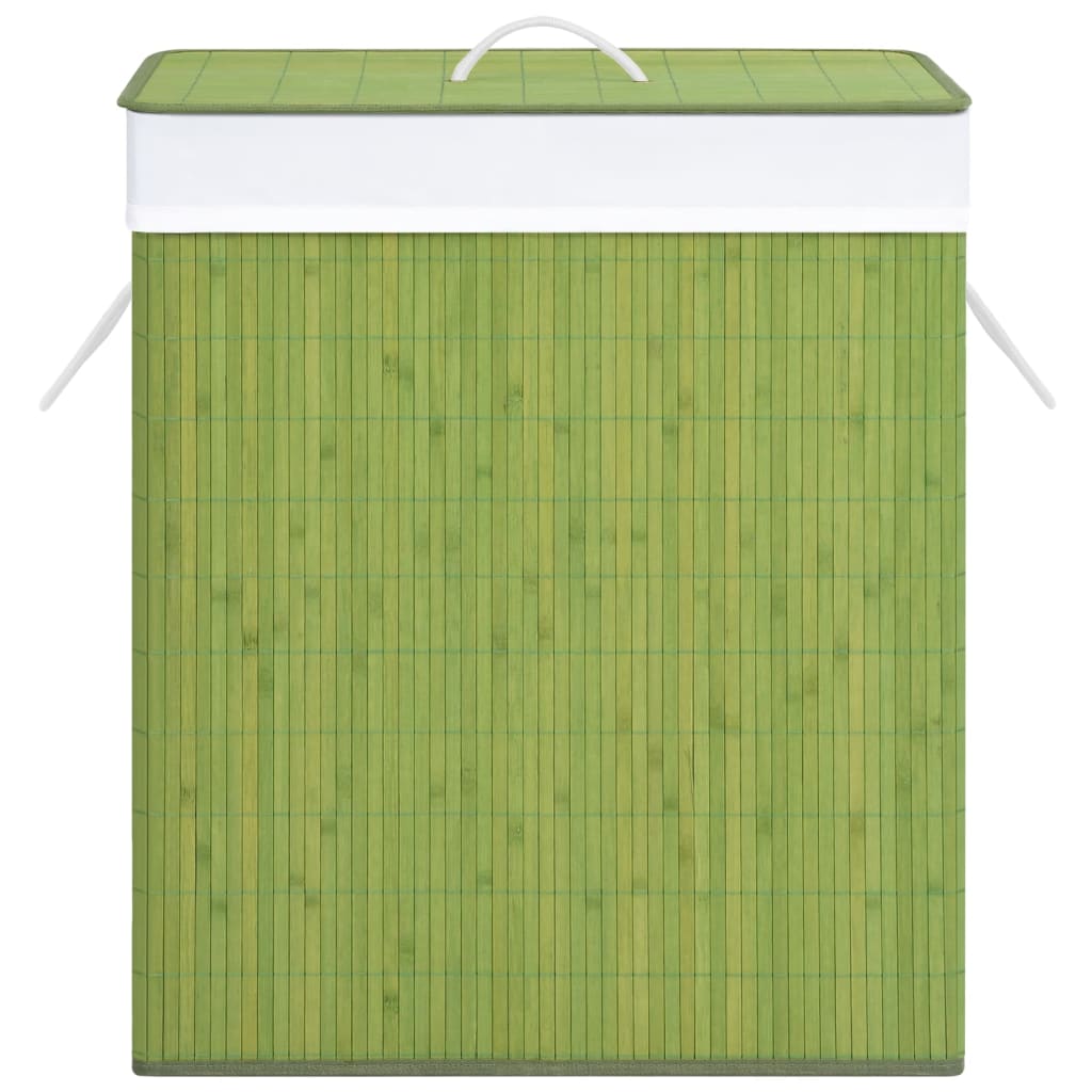 Vidaxl Laundry Basket con 1 scatola 83 L Verde di bambù