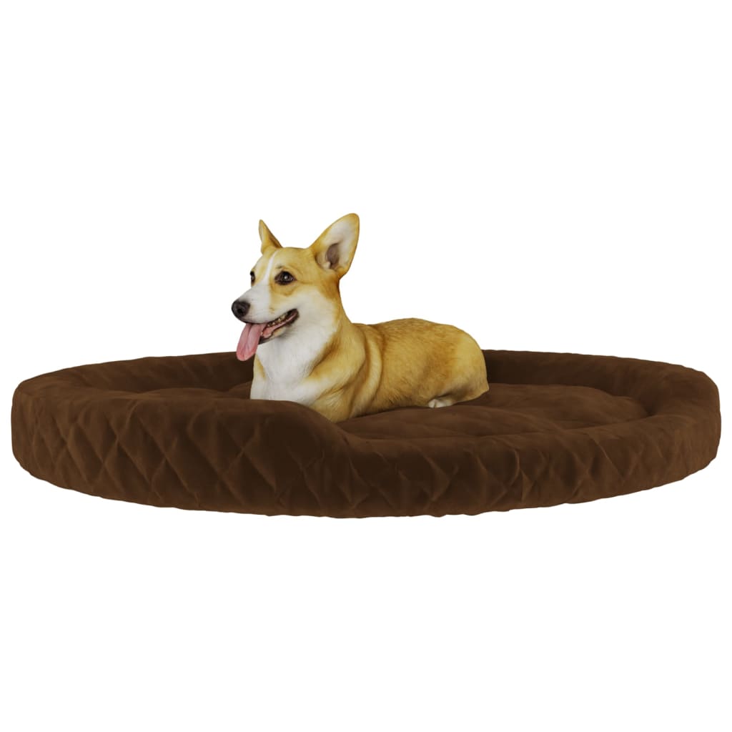 VidaXL Hondenmand 110x90x23 cm pluche bruin
