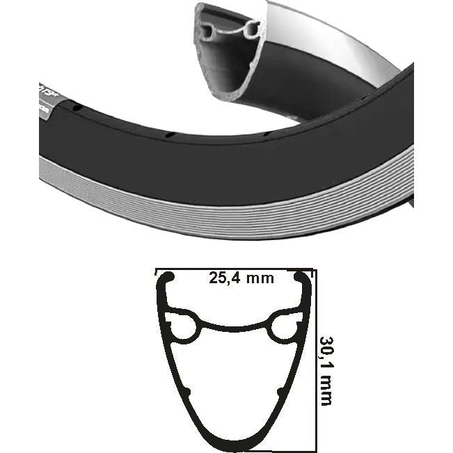 Ryde Rim Dutch 19 R 28 pollici (622) Black Silver 32 Hole 14G