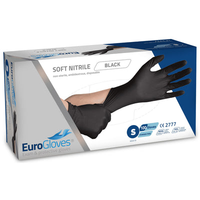 Guantes de nitril tamaño l negro (100 piezas)