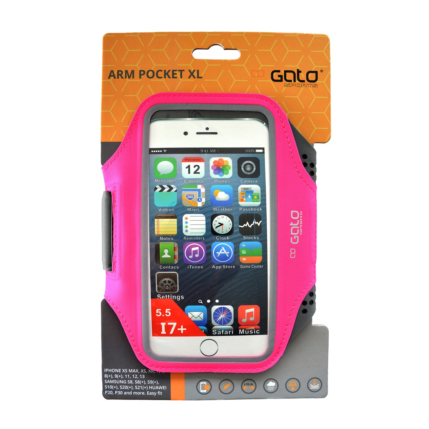 Bolsillo de brazo de brazo XL XL de color rosa fuerte