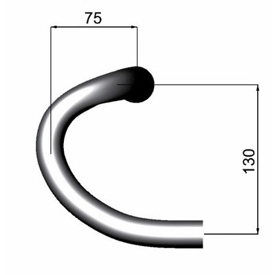 Deda stuurbocht zero-100 buitenmaats 46cm zwart