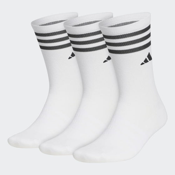 Adidas Crew Golf Socks 3 pares de blanco para hombres Tamaño 40-42