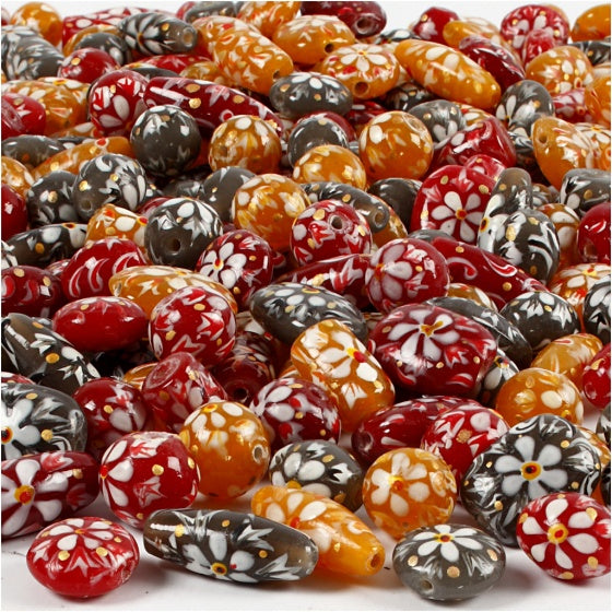 Beads de Creotime 216 Piezas 11 Flores multicolor de 21 mm