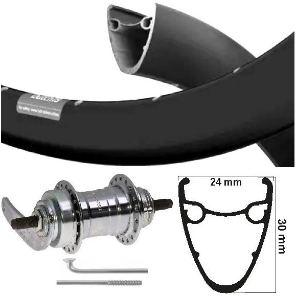 Ruota posteriore kgs 28 pollici (622) RIM Dutch 19 Black Velamos Remnaaf