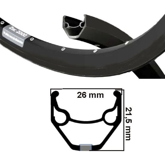 Ryde Velg Zac 2000 Mat Black Black Disk 28 36 Holes Etro 622 14G