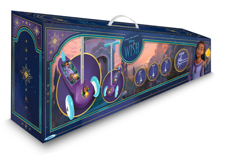 Disney Wish Wish a 3 ruedas Kids Step Foot freno junior de color púrpura azul