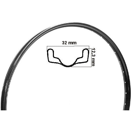Ryde Rim 28x11 2 nero 13g 37mm 36 fori Tro 635