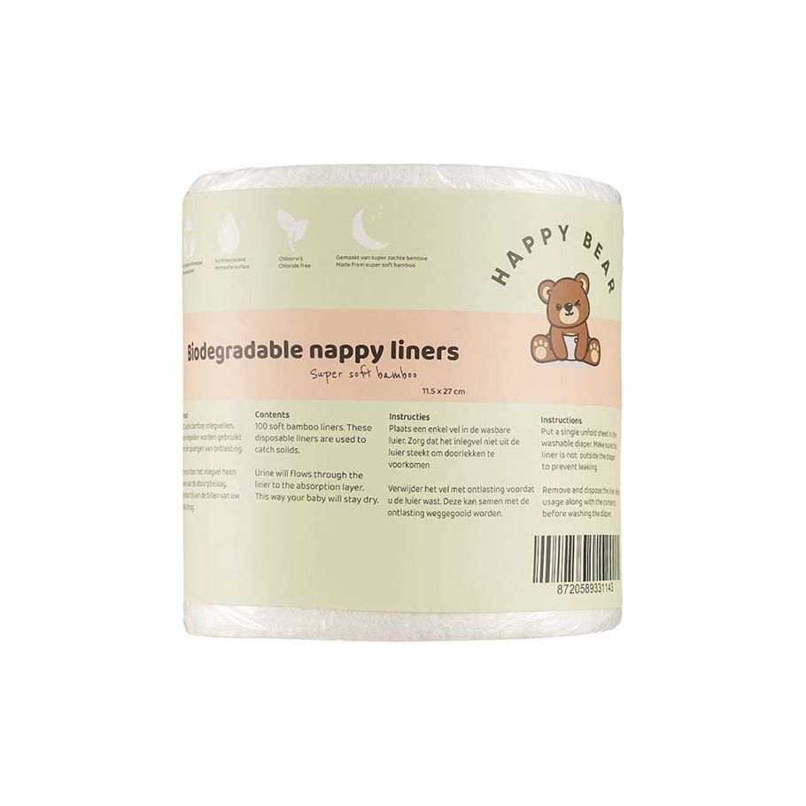 Fogli di intarsio per pannolini lavabili HAPPHBear Bamboo