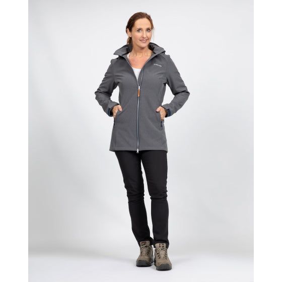 Life line Kya softshell parka dames donkergrijs maat 4XL