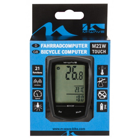 M-Wave Fietscomputer M21W touch draadloos zwart