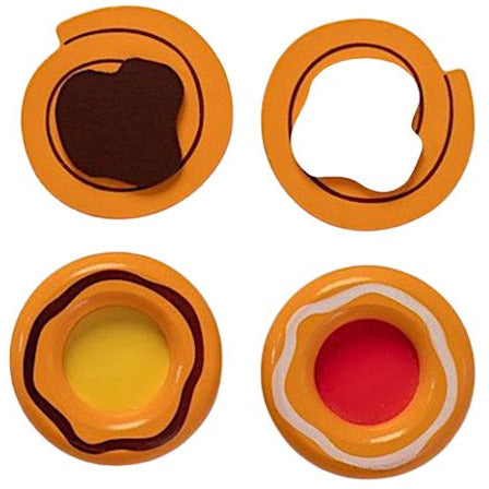 Mamamemo Danish Cake Junior 6 cm arancione in legno marrone 4 pezzi