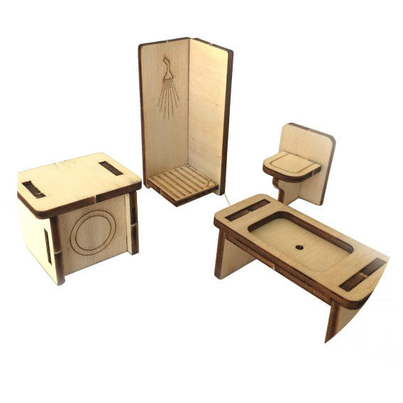 Mamatoyz Wooden Dollhouse Furniture a 5 pezzi