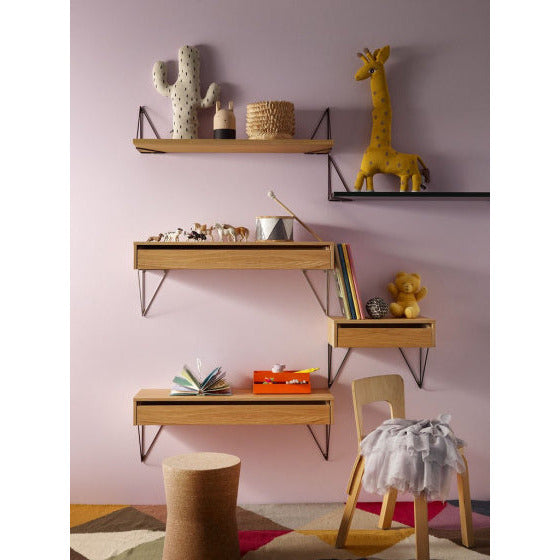 Scaffali da parete del labirinto pitagora L 80x27x1,9 cm in legno marrone chiaro