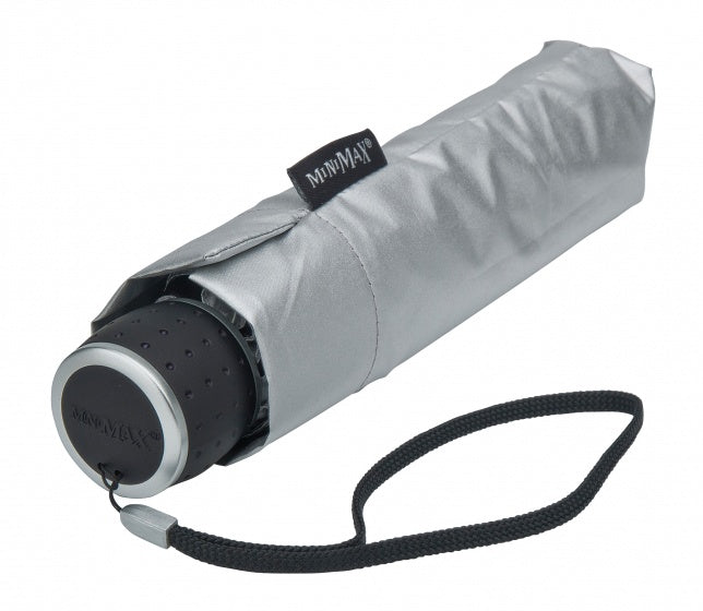 Paraguas plegable mínimax con abertura a mano Ø 100 cm de plata