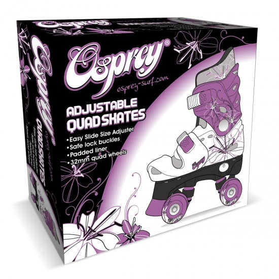 Patines de rodillo niñas ajustables tamaño púrpura blanco 32-36