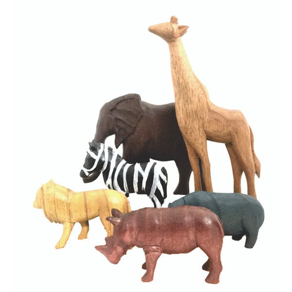 Papoose juguetes África Wood Animals 6