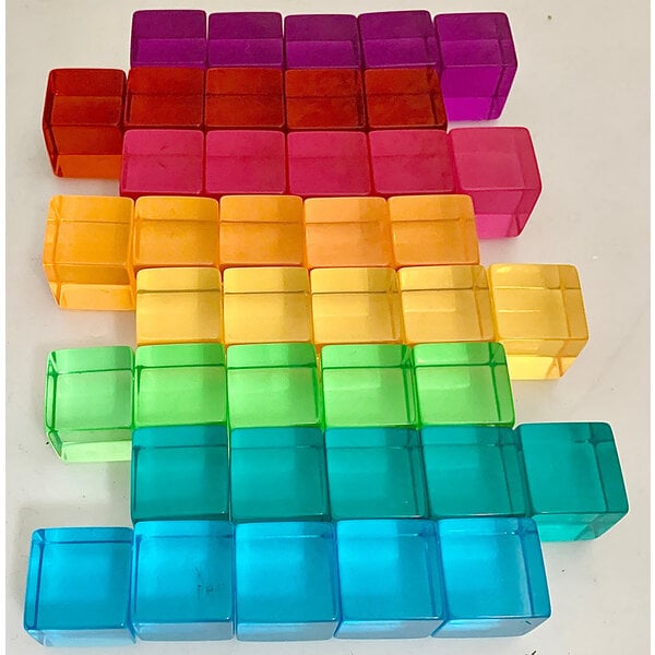 Papoose juguetes brillantes cubos de lucita 40pc