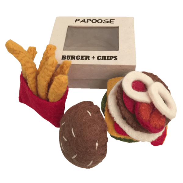 Papoose juguetes hamburguesas y papas fritas