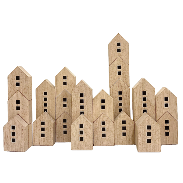 Papoose Toys City Scape Blocks 22pc
