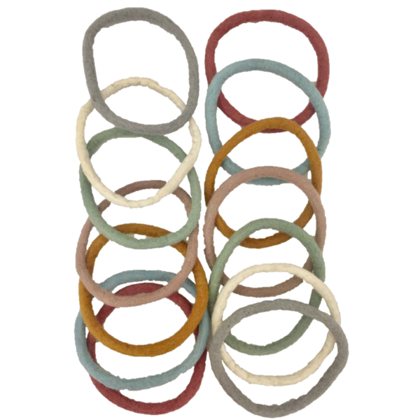 Papoose juguetes tierra anillos de fieltro 28pc