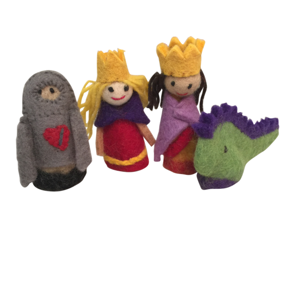 Puppet di dito dei giocattoli papoose King Queen 4pc
