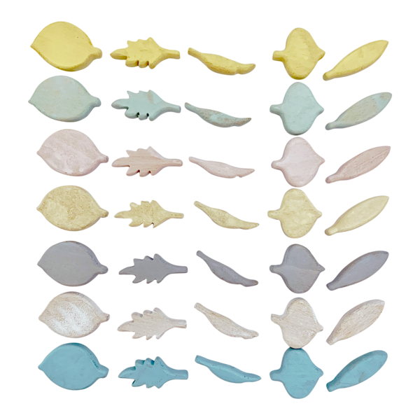 PAPOOSE PAPOOSE Mini forme di foglie pastello 35pc
