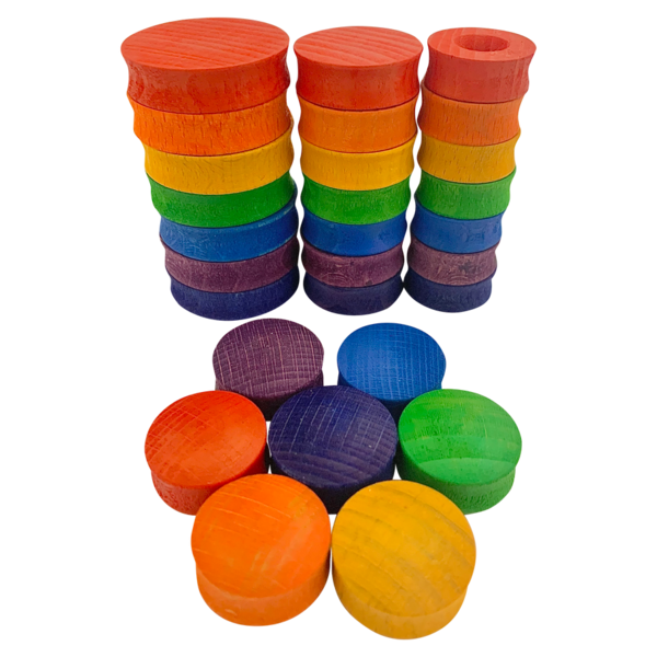 Papoose juguetes mini rondas de arco iris 28pc