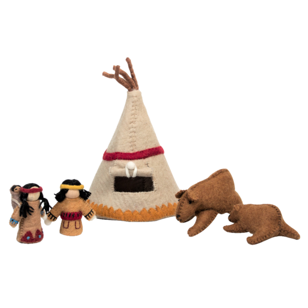 Papoose Toys Native American Village 5pc