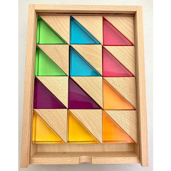 Papoose juguetes madera+lucite triángulos grandes 24