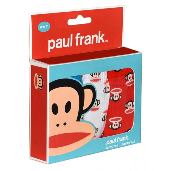 Paul Frank ropa interior Junior rojo azul blanco 3 piezas tamaño 6 8 años