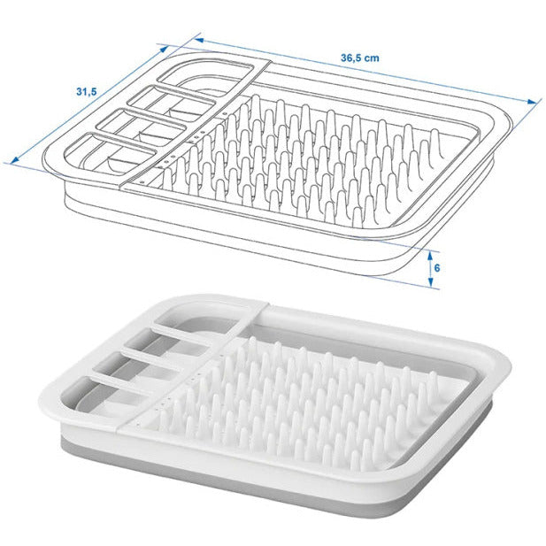 Proplus Drain Rack plegable 31.5 x 36.5 x 13 cm blanco gris blanco