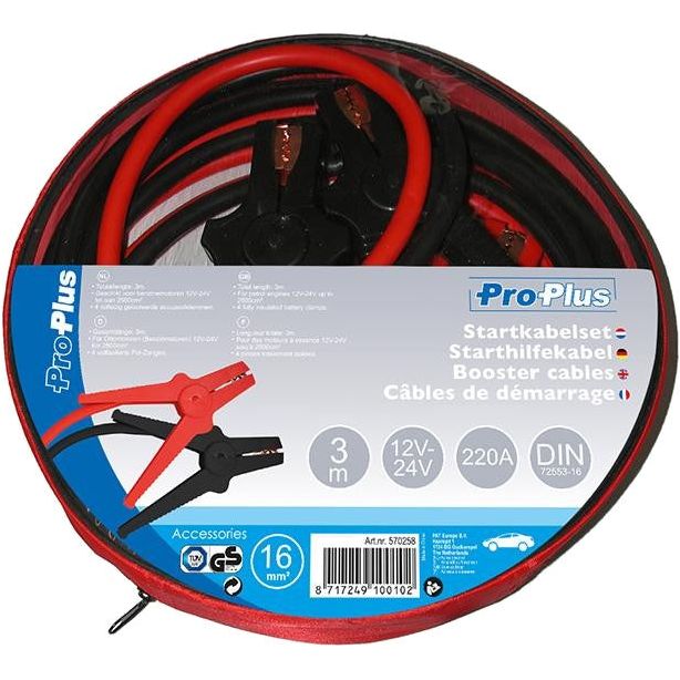 Proplus Start Cables 220A 3 metros 12 24 voltios 16 mm²
