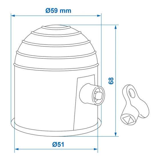 Proplus towbar Cap con chiusura in plastica da 7 cm cromo