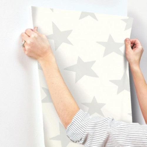 Roommates Zelfklevend behang Twinkle stars 52 x 500 cm wit goud