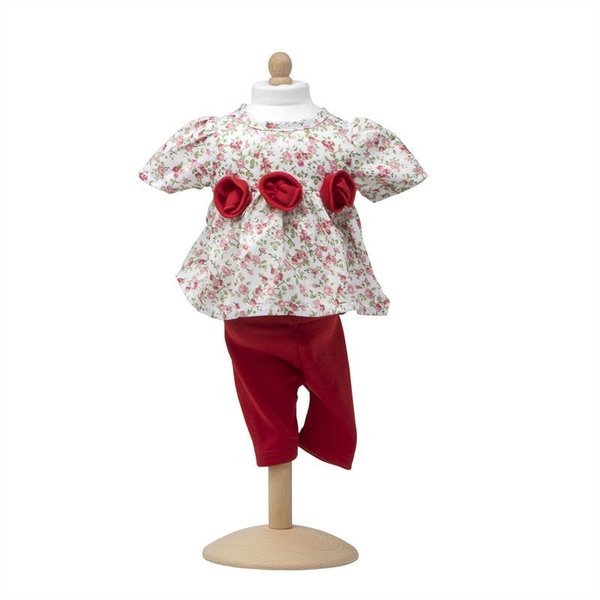 Abito rosa con leggings rossi 47-51 cm