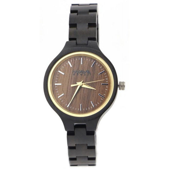 Wave Hawaii Watch Citizen Miyota Ladies 3.5 cm de madera marrón negro