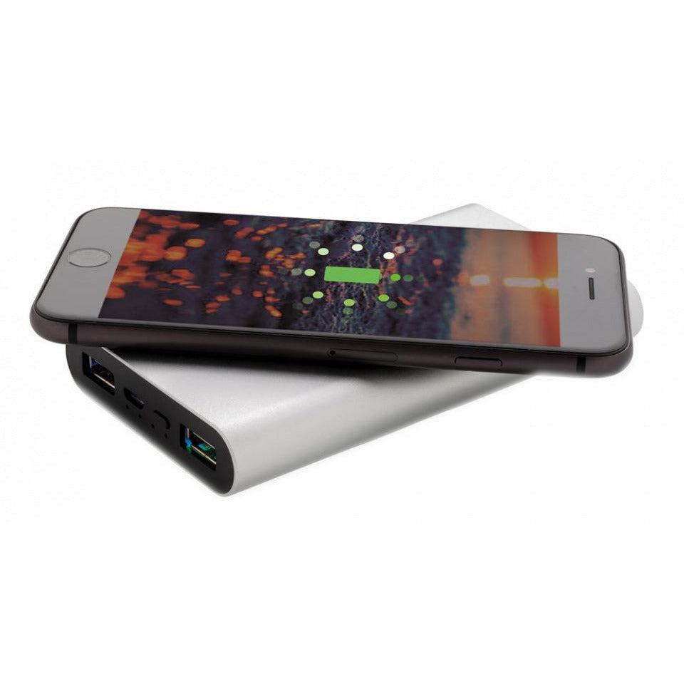 PowerBank Wireless 10,000 mAh 12.5 cm Alu Silver
