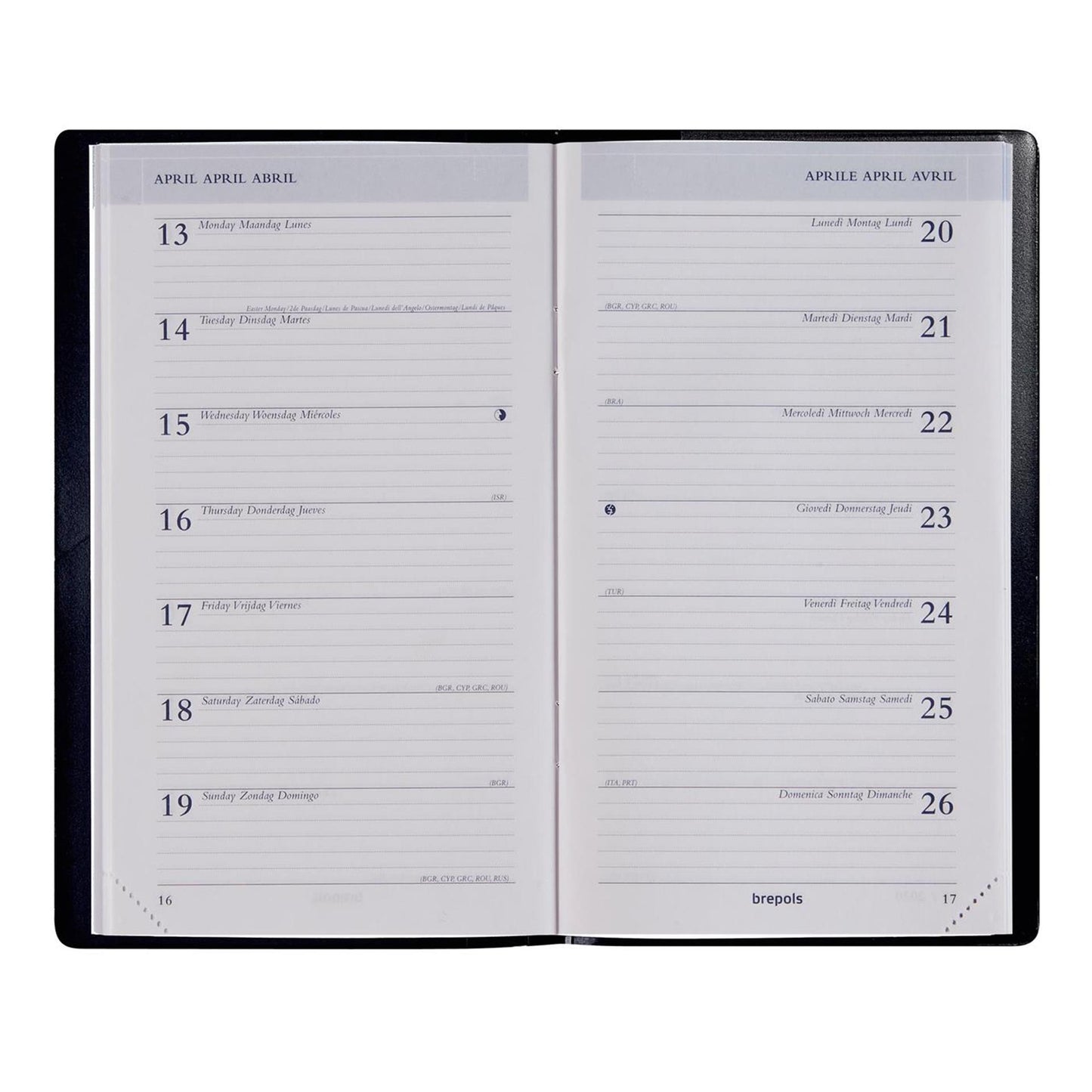 Brepols pocket diary breplan week 2026 seta assorti