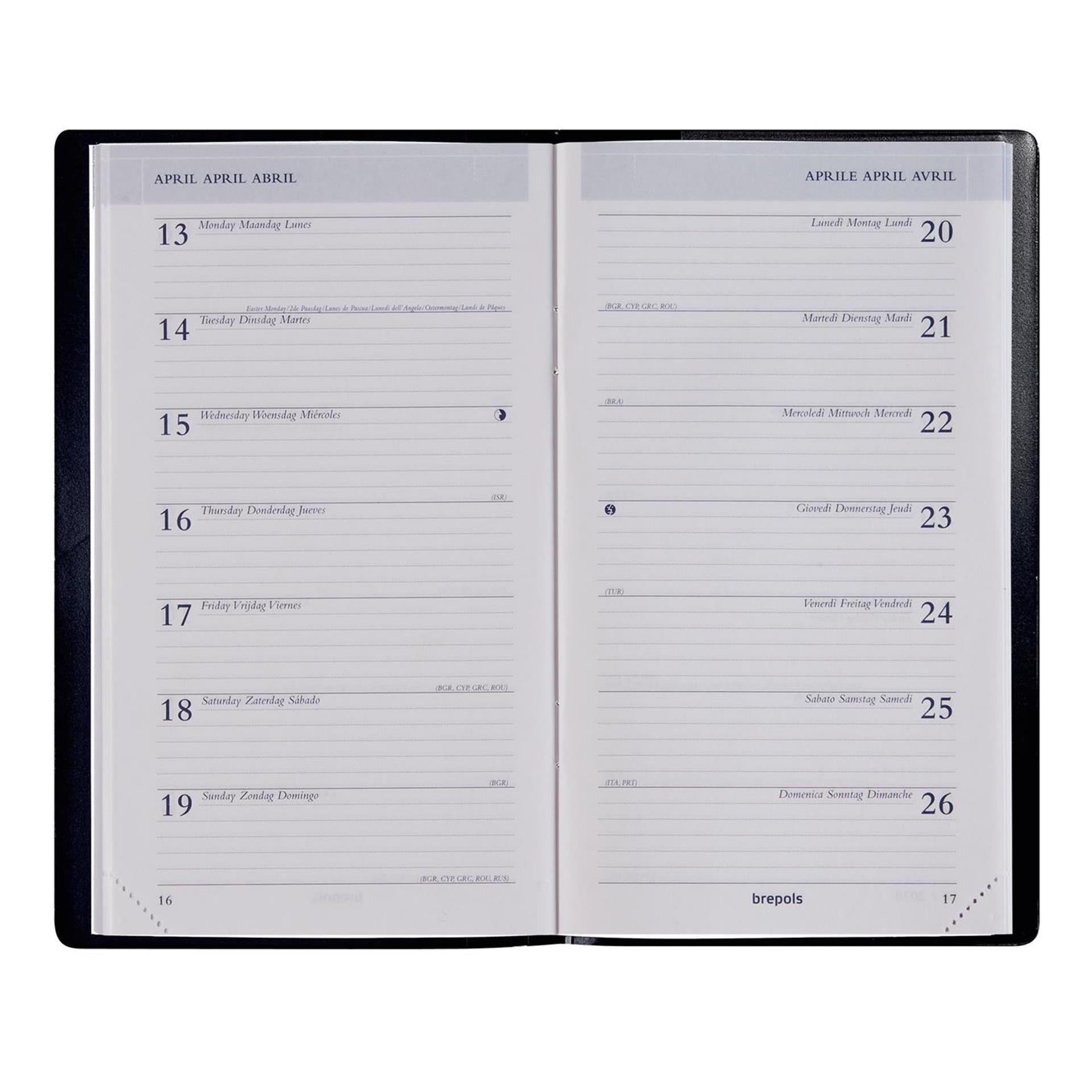 Brepols pocket diary breplan week 2026 seta assorti