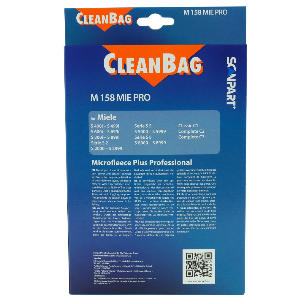 ScanPart ScanPart Cleanbag Rust Borse M 158 Mie Pro Miele 5 pezzi