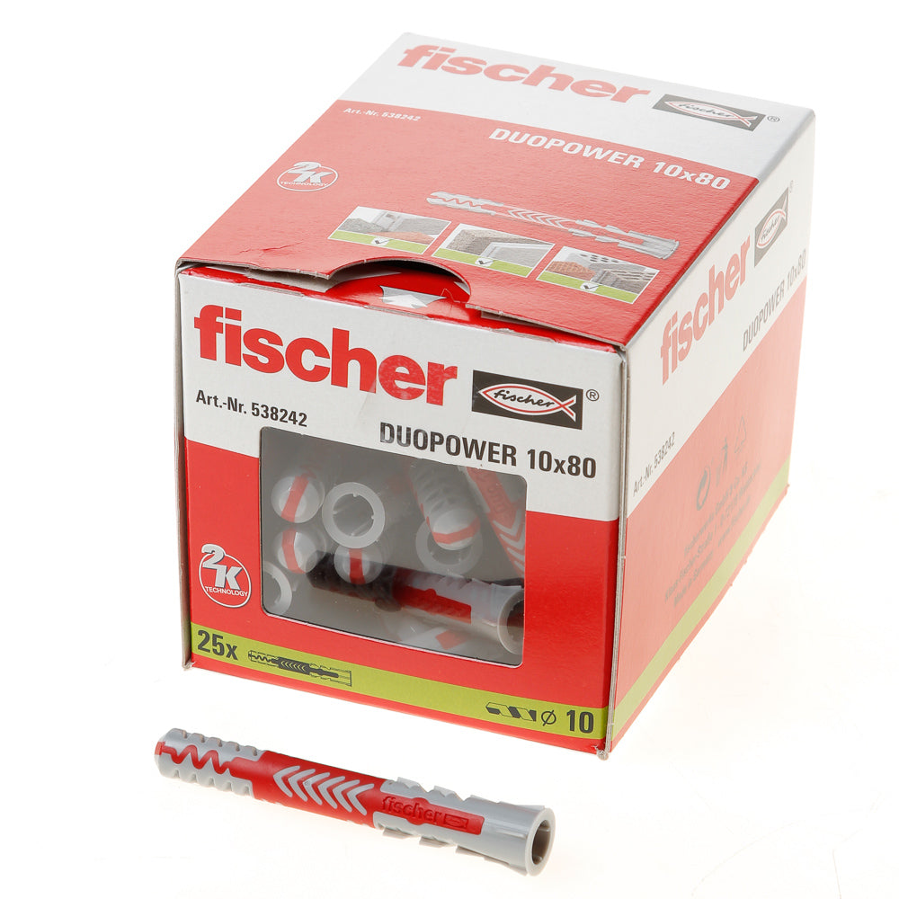 Fischer duopower 10x80 25 piezas - 538242