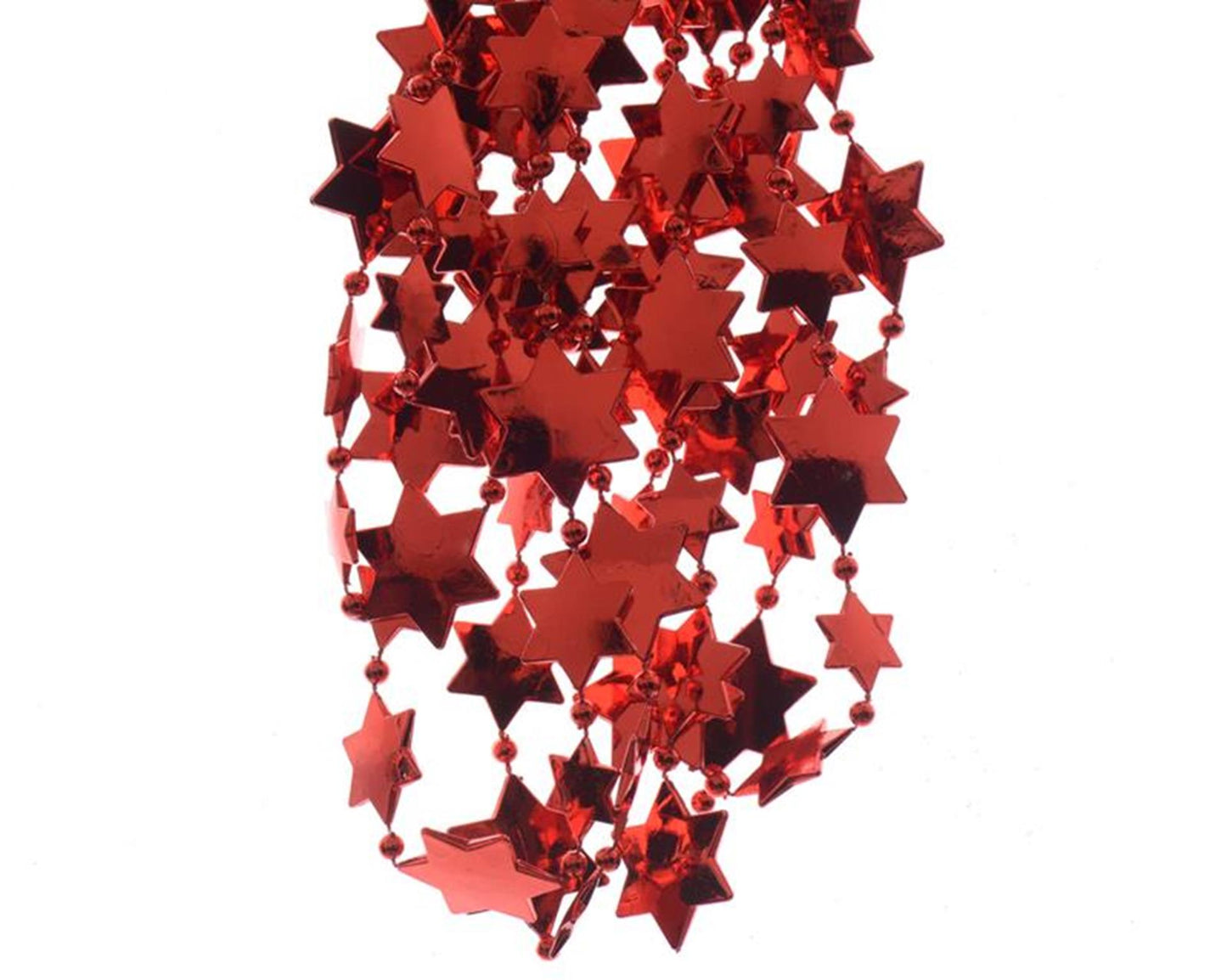 Decoris guirnalda de cuentas estrella l270cm rojo