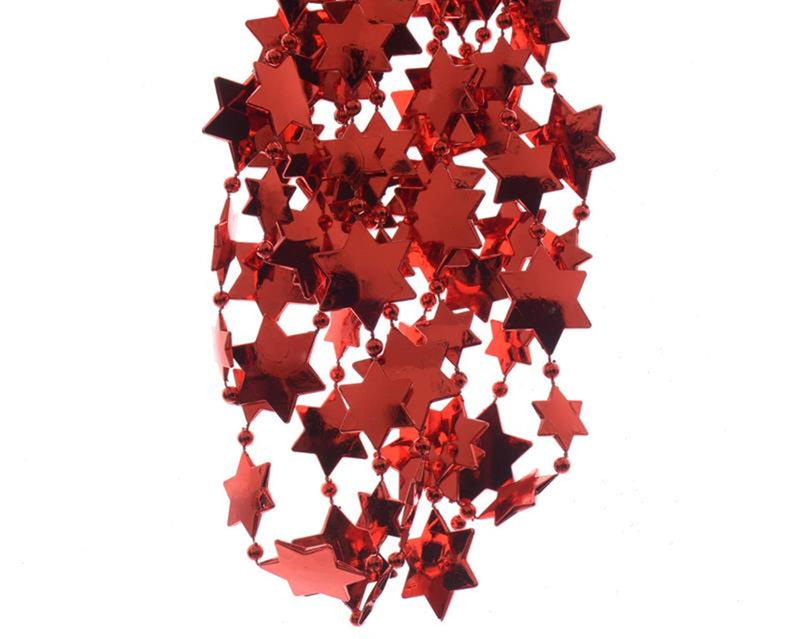 Decoris kralenslinger ster l270cm rood