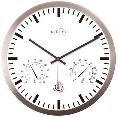 Nextime Nextime NE-90513WI Reloj de pared + Estación meteorológica 25 cm de aluminio White RC