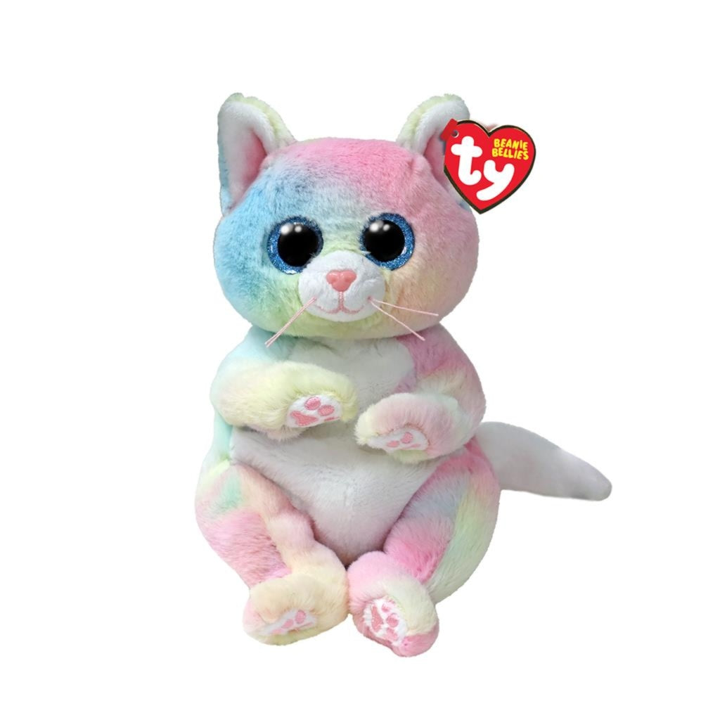 Ty Beanie Babies Bellies Jennie Rainbow Cat, 15 cm