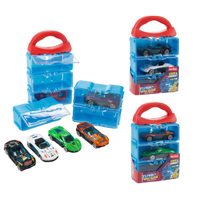 Toi-toys estuche turbo racers con 3 coches de metal